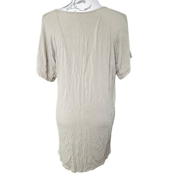 Nordstrom Ladies Size Medium Olive Green Buttery Soft V-Neck Shirt Dress - Picture 2 of 6